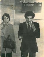 Михаил Генделев с Таней Павловой, аэропорт Пулково. 17.05.77.