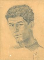 Виктор Терехов. Портрет Миши Генделева. Карандаш на бумаге. 1968